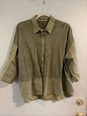 Transit Par‎ Such 3/4 Sleeve Linen Shirt Size 2